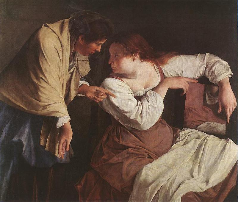 GENTILESCHI, Orazio Two Women with a Mirror fge oil painting picture